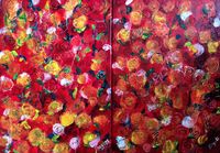 Feuer-Rosen by jhago, Acryl auf Leinwand, 2x 50x70, 2021